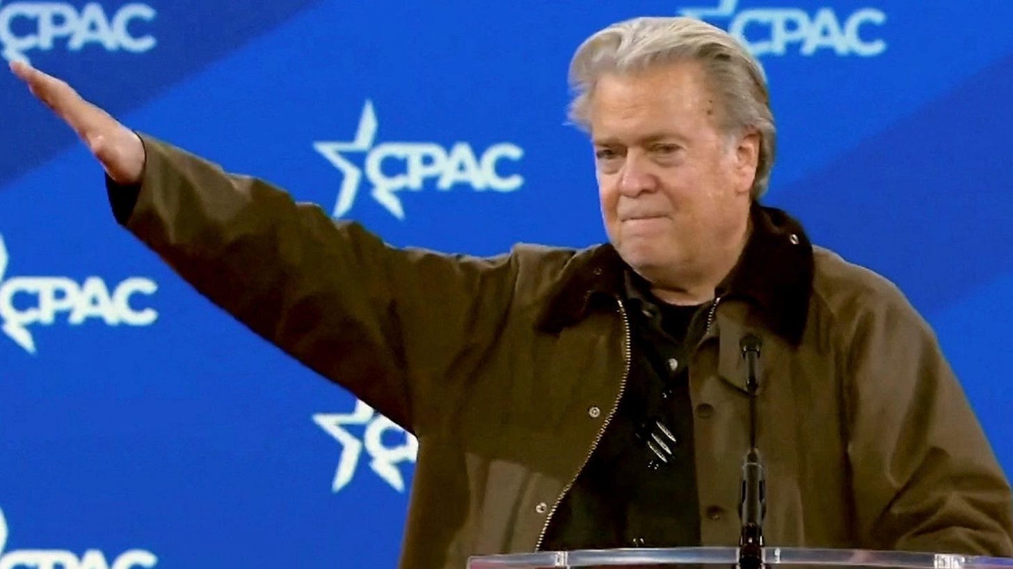 French far-right leader cancels speech after accusing Bannon of 'Nazi  gesture'