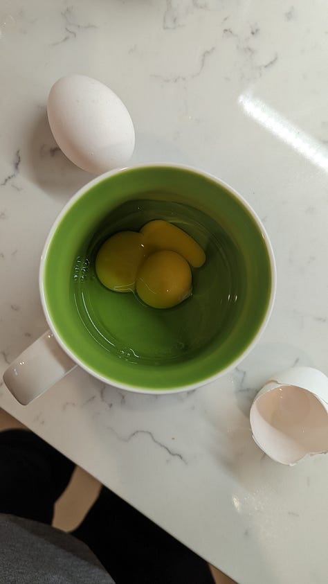 Man cracks 44 double yolked eggs from Costco large eggs rack