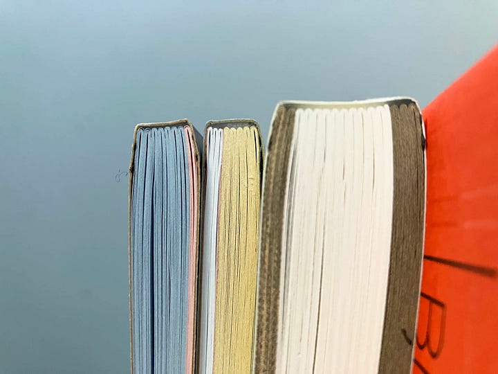 The Rab-Rab books seen from above, in two pictures