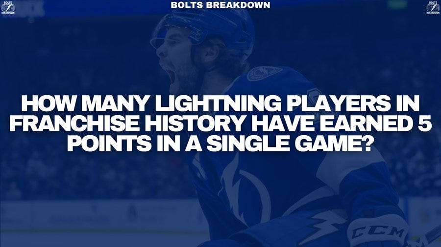 Tampa Bay Lightning Trivia: " How many Lightning players have earned 5 points in a single game?"