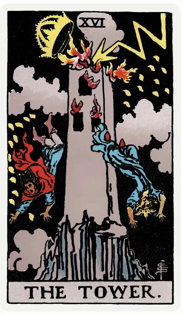 The Tower Tarot Card Variants: Rider Waite Smith, Sola Busca, and Thoth