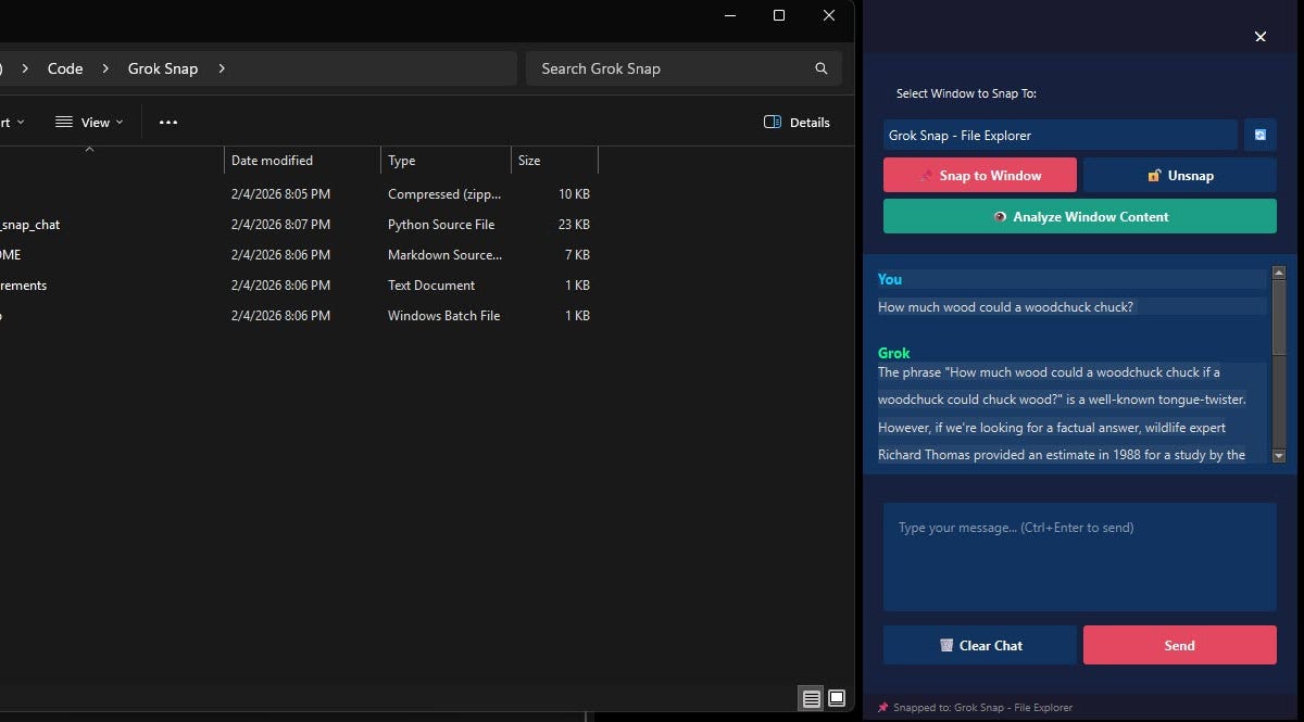 Grok Snap AI ассистент в действии