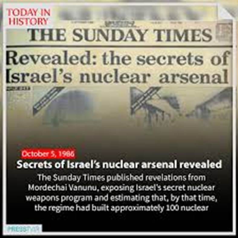 On October 5, 1986, The Sunday Times published revelations from Mordechai  Vanunu, exposing Israel's secret nuclear weapons program and estimating  that the regime had built approximately 100 nuclear warheads.