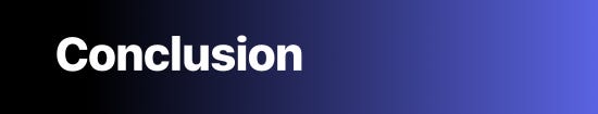 Header graphic with a blue and purple gradient that reads 'Conclusion' in a bold, white font.