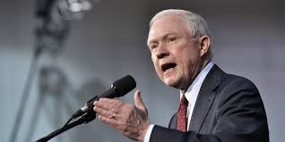 Former Attorney General Jeff Sessions (L); Former Attorney General Pam Bondi 