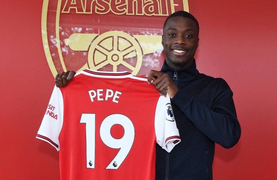 On this day in 2019: Arsenal completed the signing of Ivorian winger Nicolas  Pepe from Lille for a club-record £72m. : r/Gunners