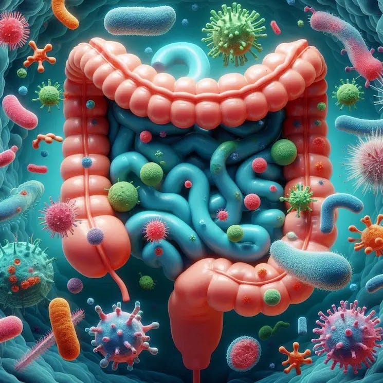 An AI-Generated Illustration showing the effects of C. difficile infection on the gastrointestinal system. Not Medically accurate.