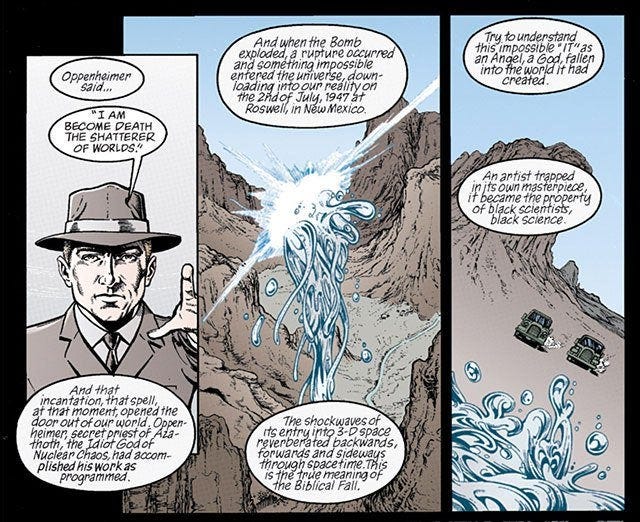 Robert Oppenheimer summons the Magic Mirror in The Invisibles