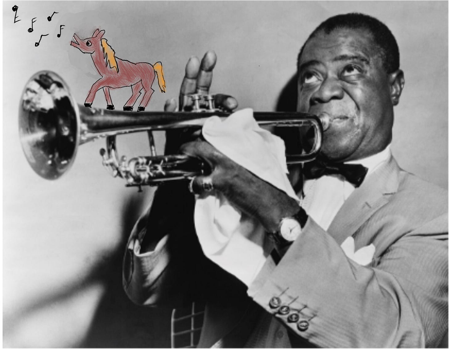 Louis Armstrong and horse
