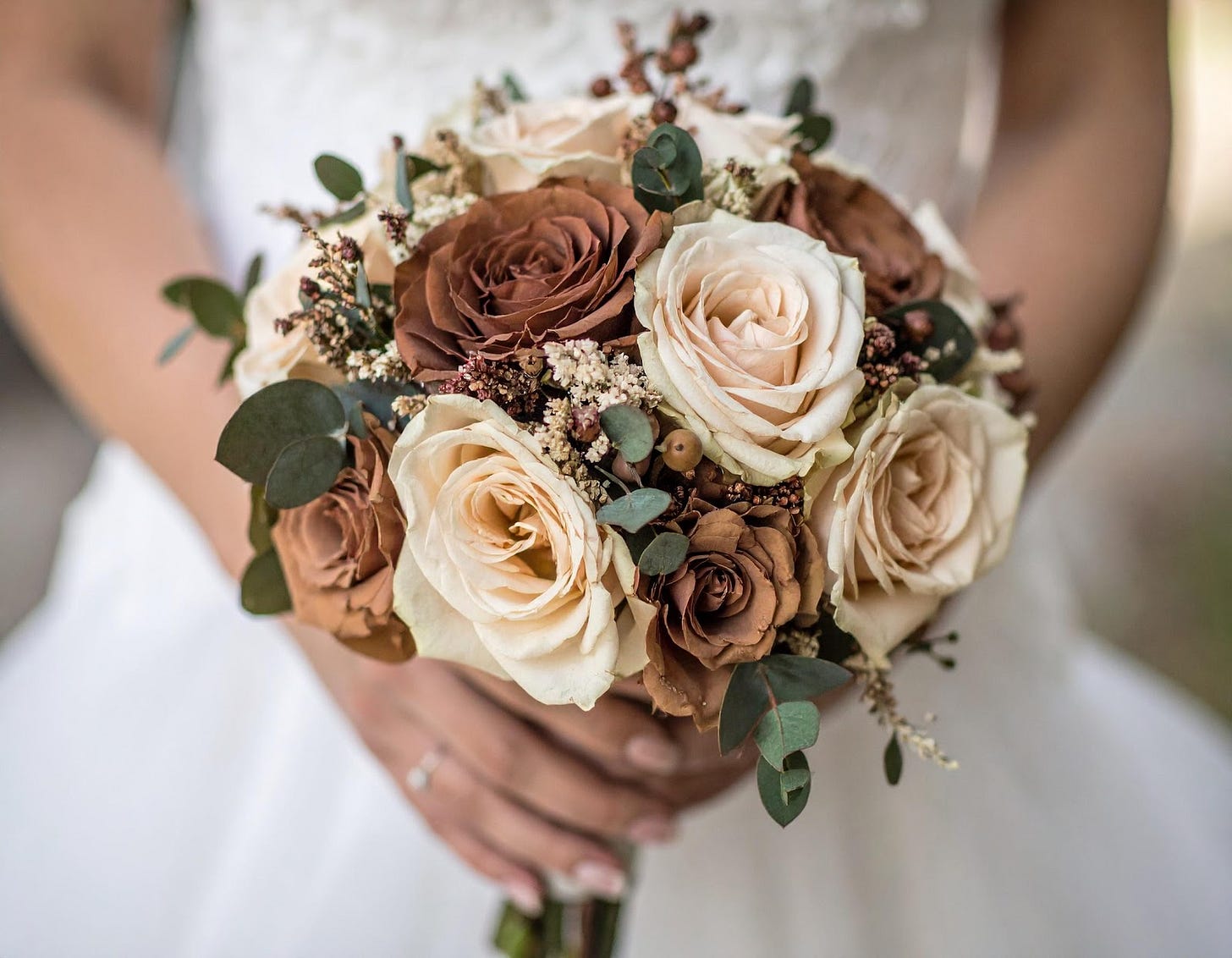 A person holding a bouquet of flowers

AI-generated content may be incorrect.