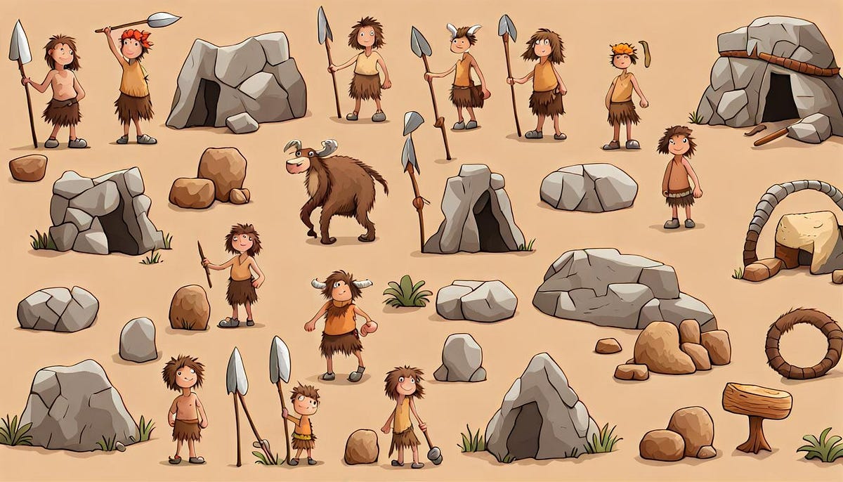 Stone-age cartoon Stone-age cartoon