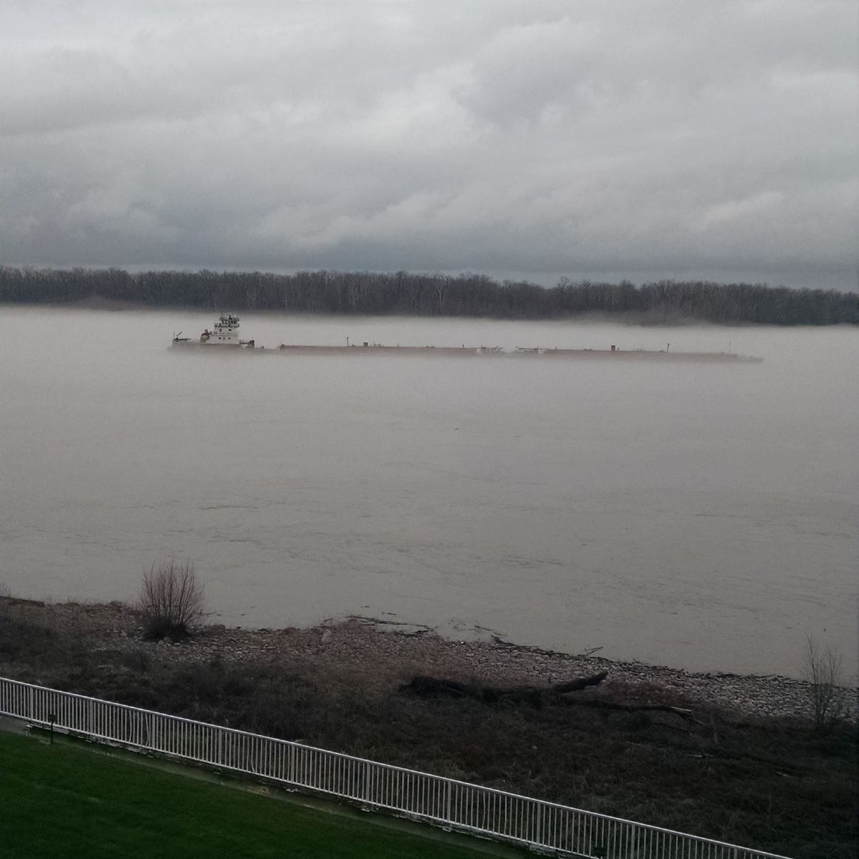 a barge on the Mississippi River