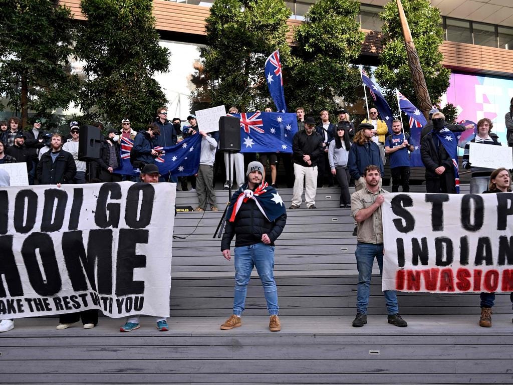 Anti-immigration protesters. Picture: AFP