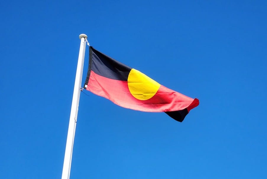 a flag on a pole