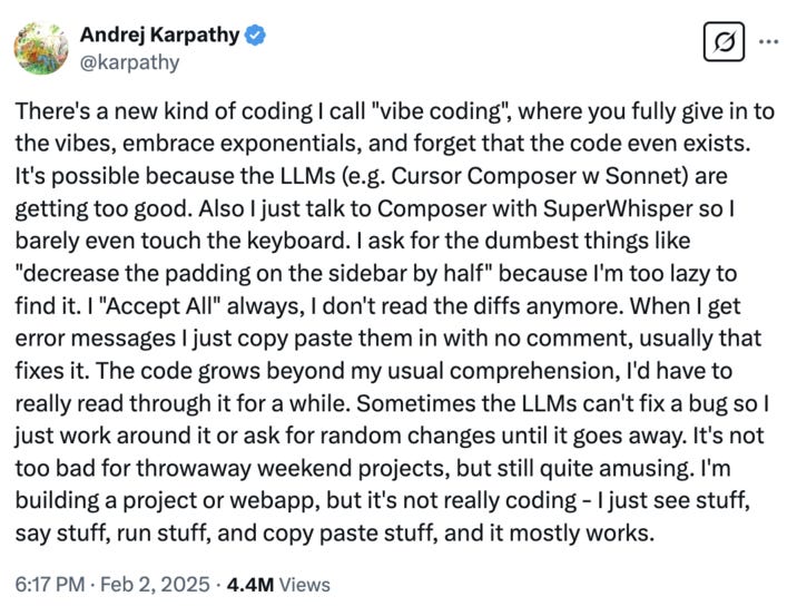 The birth of “vibe coding”