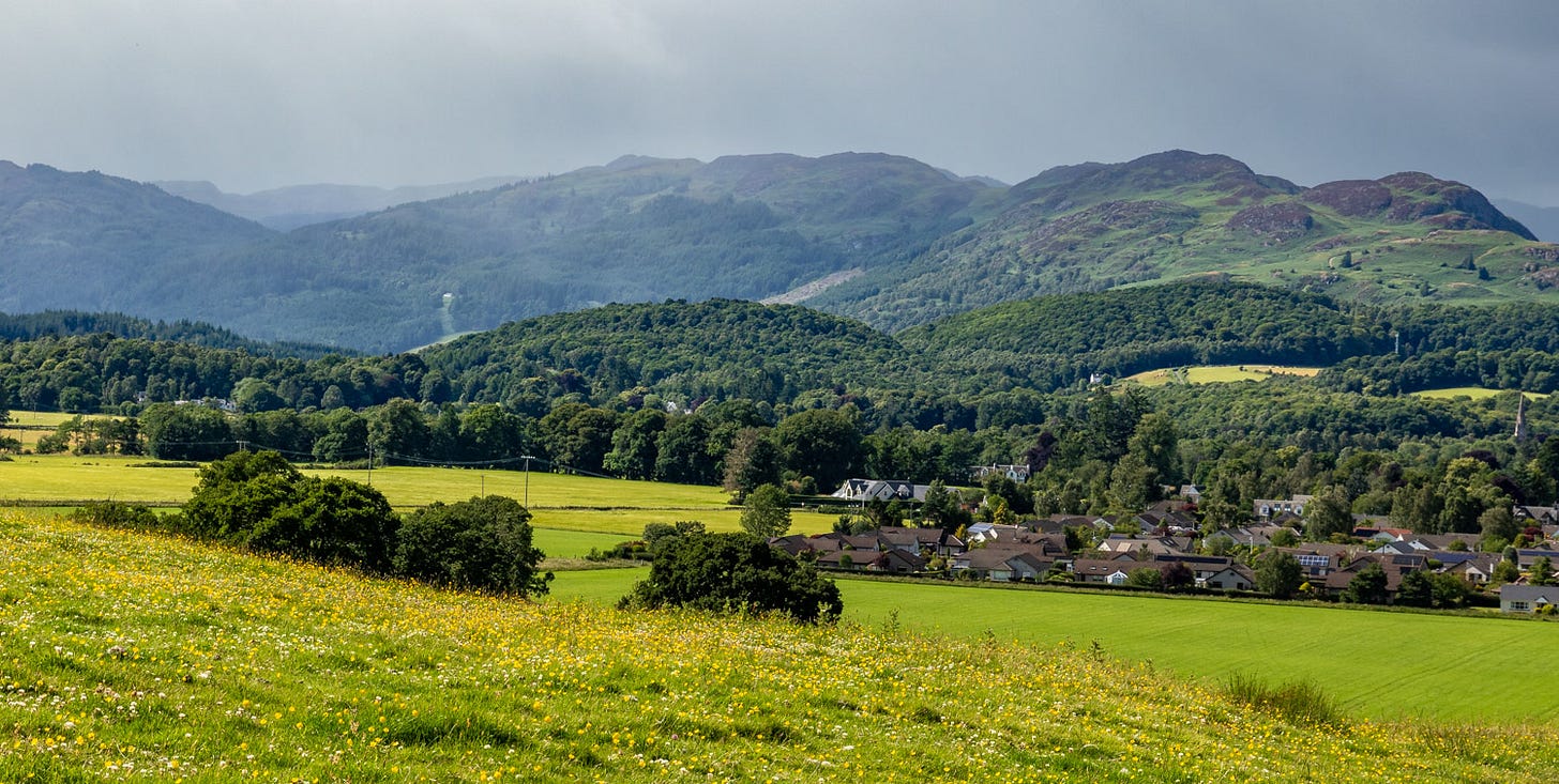 The view over the River Earn NSA from Bogton Braes on the Cowden Road to Auchingarrich path (PROW 25/6 & CMRI/6) northwest over Comrie to a skyline that would be dominated by wind turbines © Felicity Martin The view over the River Earn NSA from Bogton Braes on the Cowden Road to Auchingarrich path (PROW 25/6 & CMRI/6) northwest over Comrie to a skyline that would be dominated by wind turbines © Felicity Martin