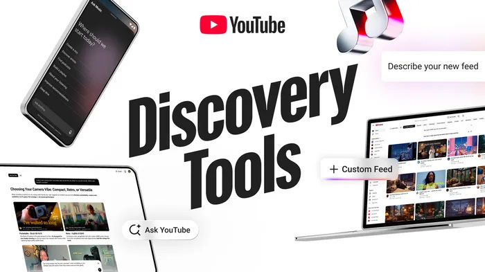 Made On YouTube promotional image showing new discovery tools for viewers.