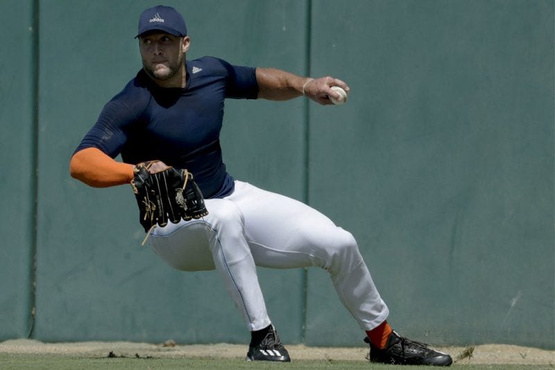 tim tebow working bulge for new york mets tim tebow working bulge for new york mets