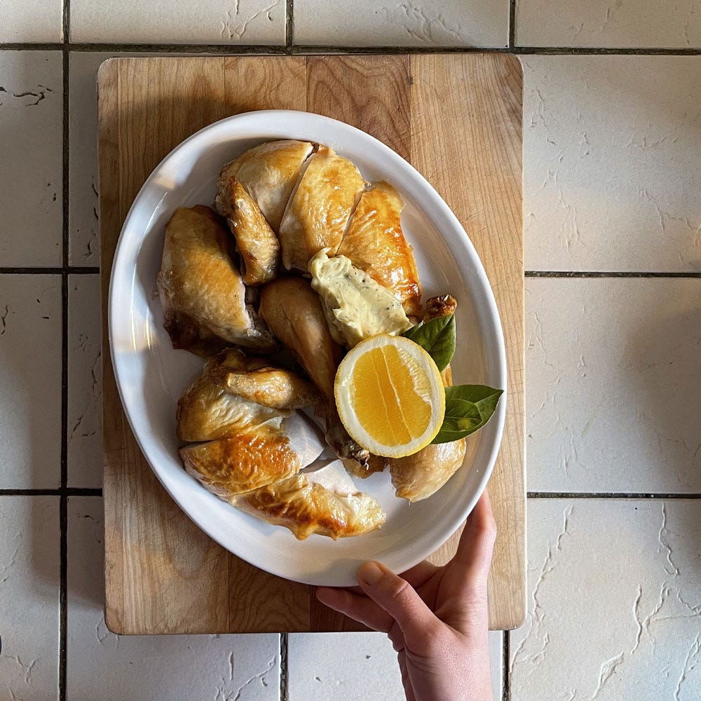 roasted chicken on plate