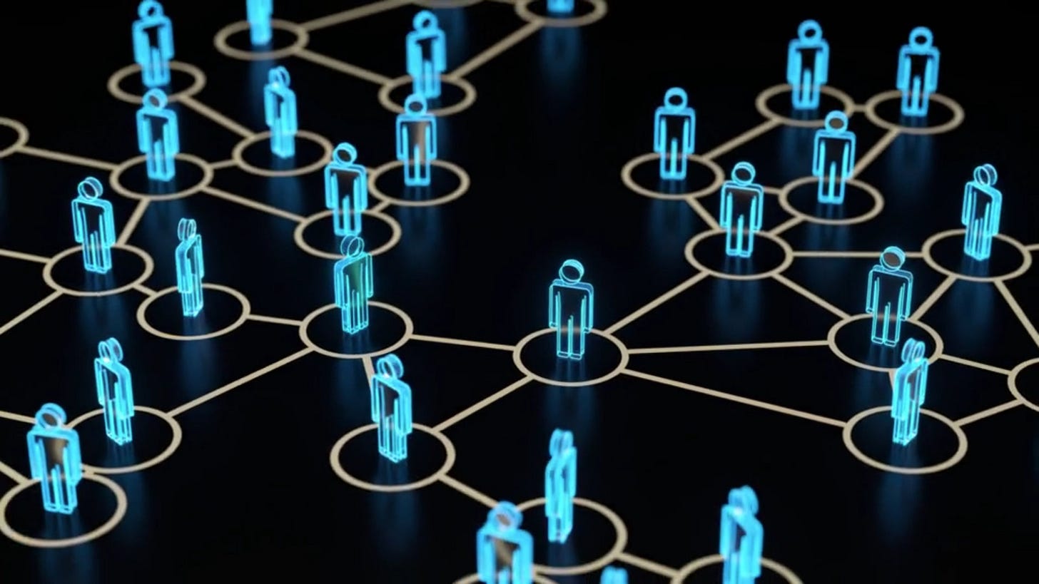 Screenshot from a video that depicts networking