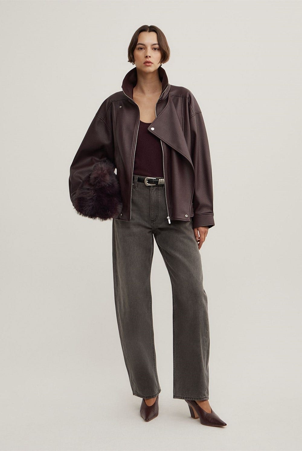 Funnel Neck Bomber Jacket