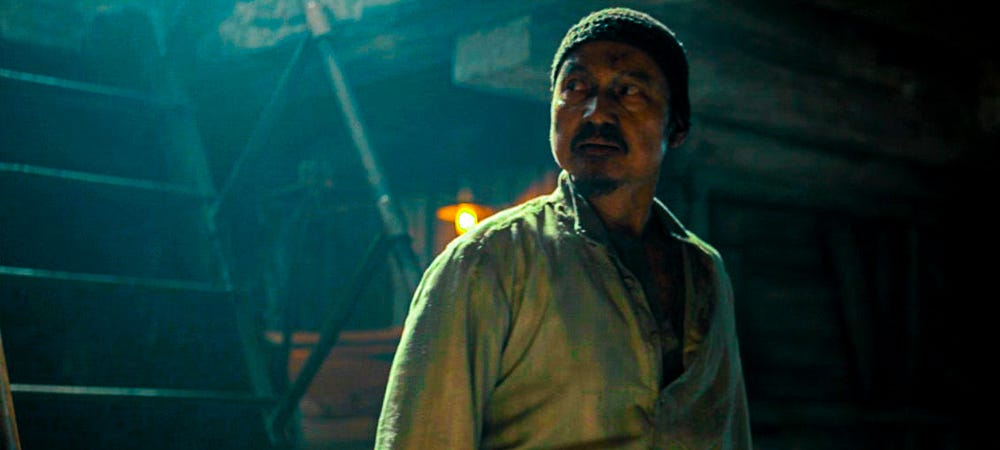 Jon Jon Briones as Joseph in 'The Last Voyage of the Demeter.' (Credit: Universal Studios and Amblin Entertainment) Jon Jon Briones as Joseph in 'The Last Voyage of the Demeter.' (Credit: Universal Studios and Amblin Entertainment)