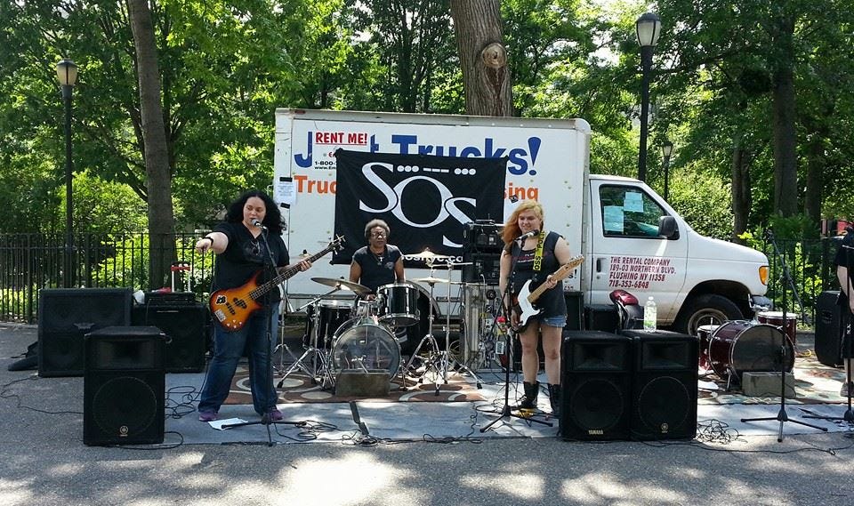 punk band running thoughts live at tompkins square park nyc