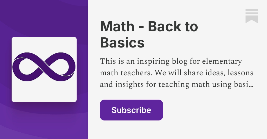 Math - Back to Basics | Cheryl J | Substack