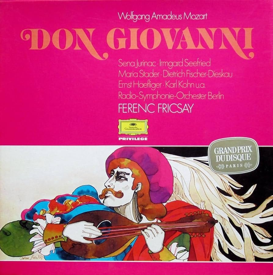 Vintage LP cover art for Don Giovanni