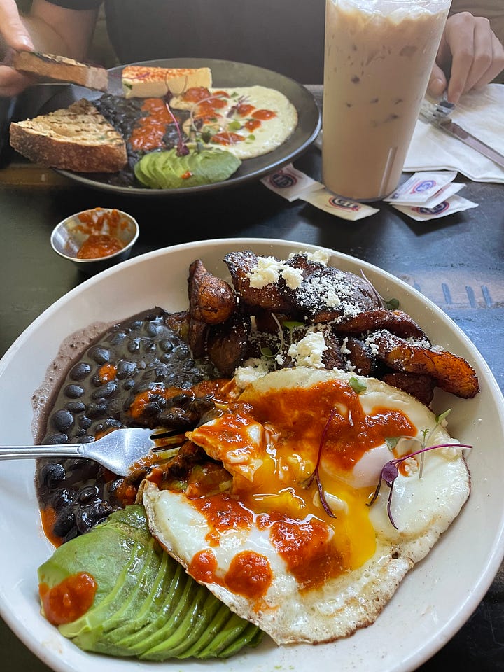 Pastas at Antico Nuovo; the Plantain Breakfast at Gloria's