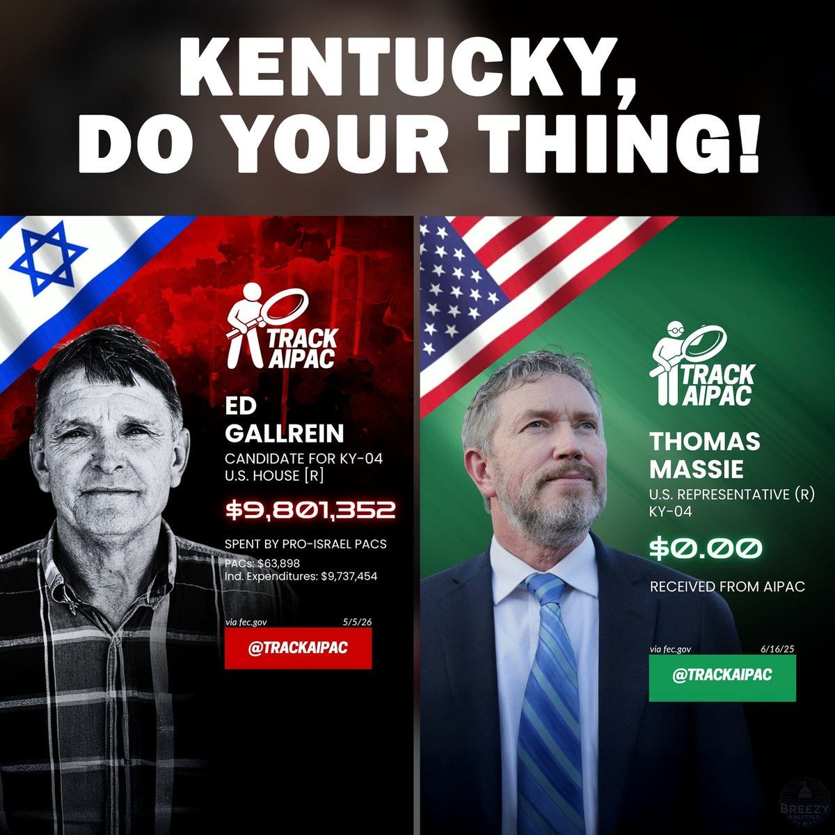 Listen Kentucky, I don't know much about you good folks, but I know one  thing, Congressman Massie is a PATRIOT and a Good Human. Make the magic  happen. The man can't be