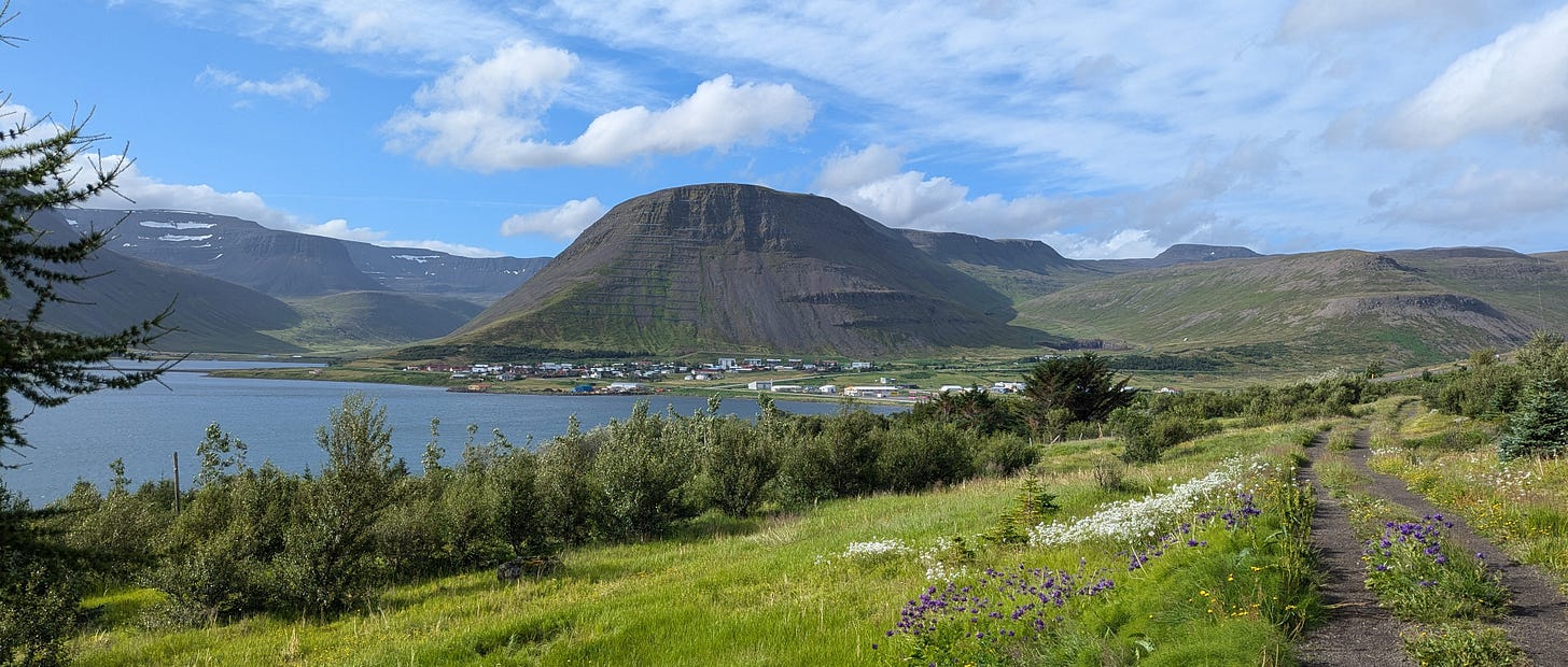 Remote town in northern Iceland. 
