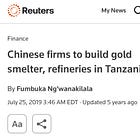 Tanzania orders gold dealers to reserve 20% for purchase by c.bank
