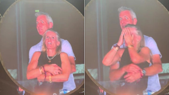The pair on a kiss cam The pair on a kiss cam