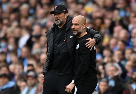 man city liverpool manchester city jurgen klopp pep guardiola erling haaland
