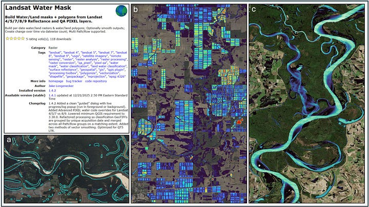 QGIS PlugIn - Landsat Water Mask [with examples]