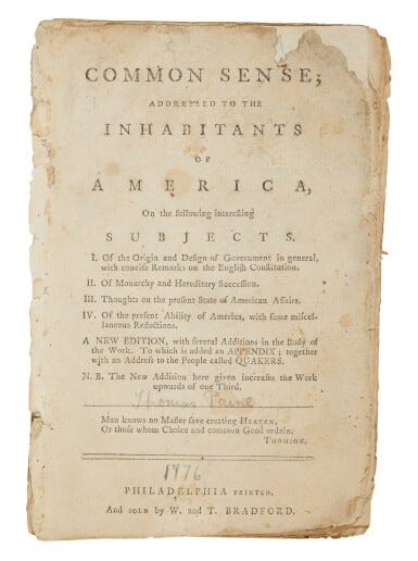 Paine, Thomas | A 1776 Philadelphia text of "Common Sense" | Fine