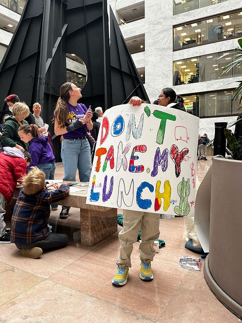 photos of activists and kids in Hart Senate Office people