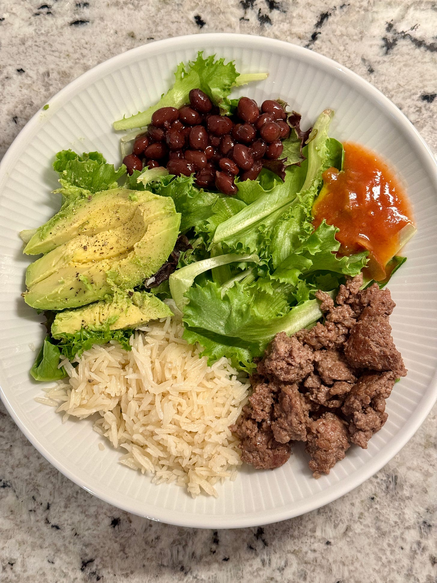 High-protein beef taco bowls