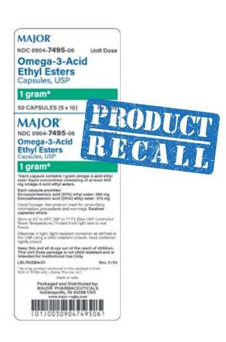 Harvard Drug Group Omega-3 acid ethyl esters recall by Major
