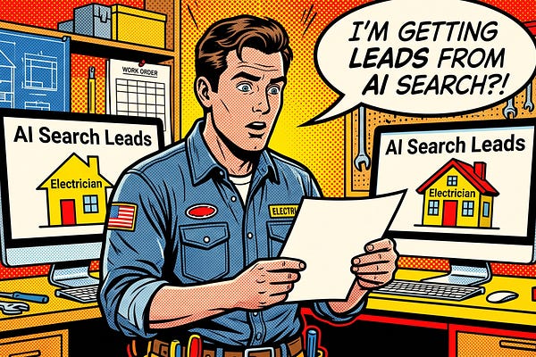 Publishing Strategies article image: When your electrician gets leads from AI Search: Publisher Growth Briefing #4