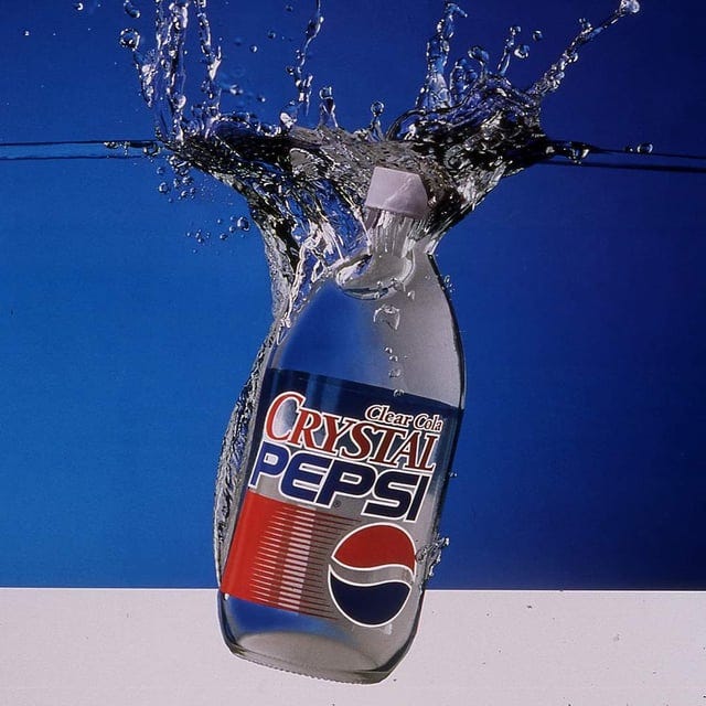 r/FuckImOld - Clear Cola CRYSTAL PEPSI
