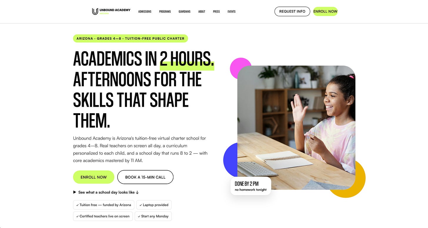The Unbound Academy homepage