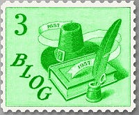 LeapLetter site navigation buttons done in the style of antique stamps. About, Contact, Newsletter, Blog, et cetera