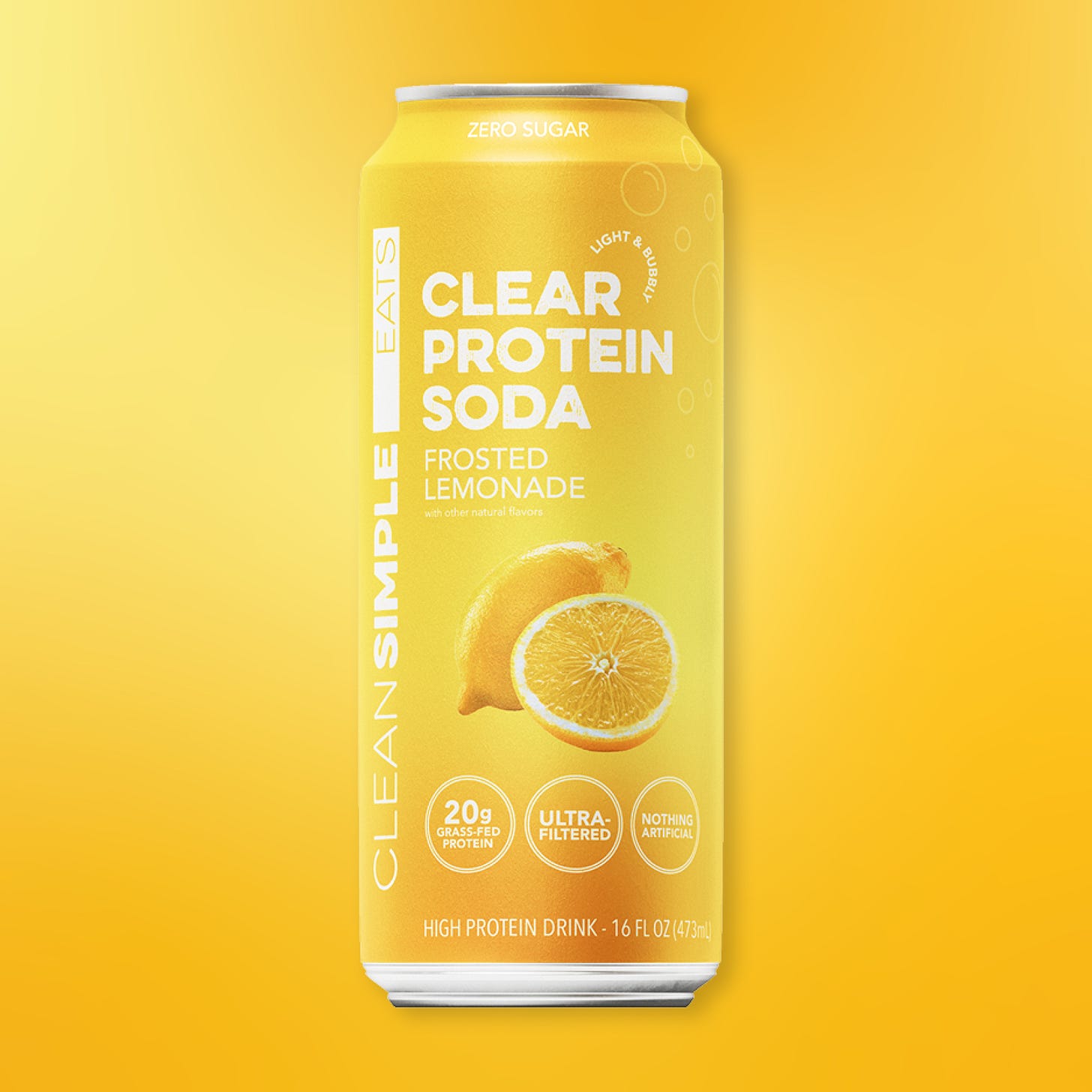 Clear Protein Soda | Frosted Lemonade (12 Pack)