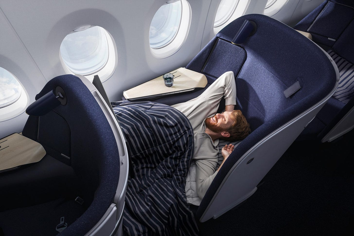 Finnair A350 business class cabin Finnair A350 business class cabin