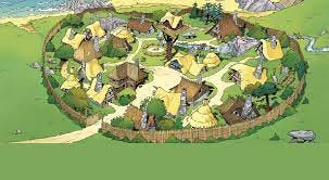 Gaulish village from cartoon of Asterix and Obelix
