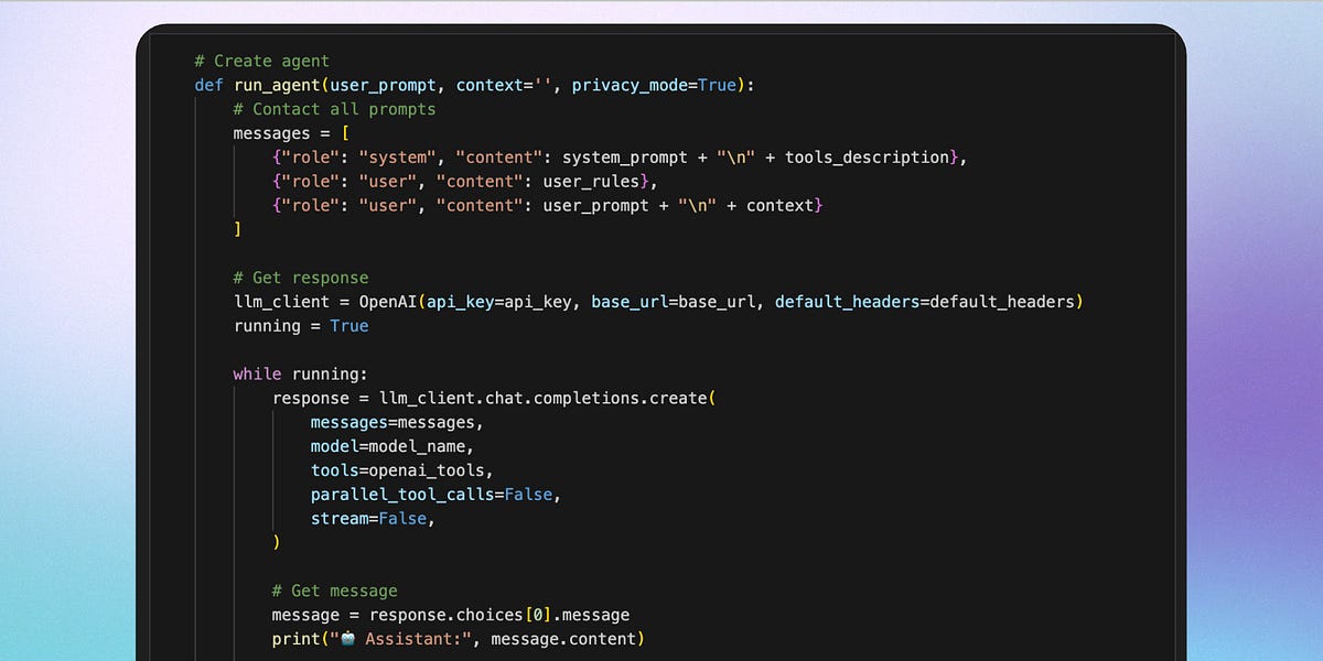 Full code to build your own AI agent with Python