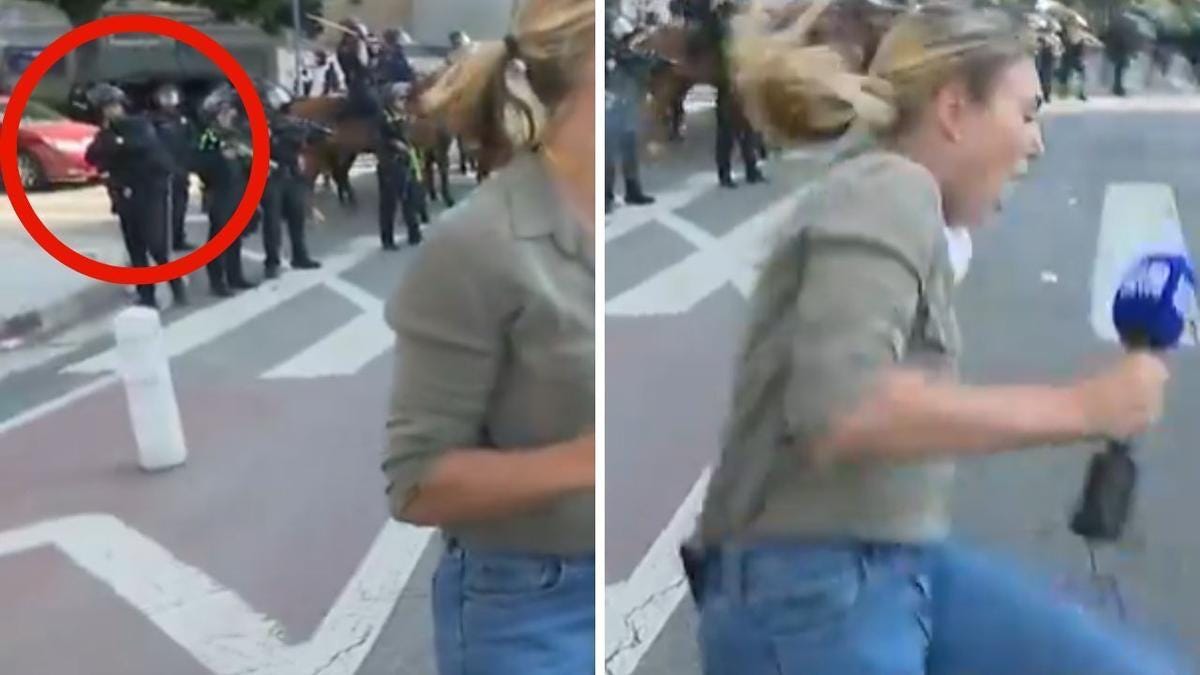 Australian reporter Lauren Tomasi shot by rubber bullet during LA ...