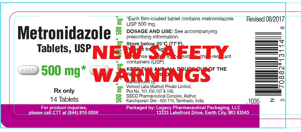 medtronidazole drug safety labeling updates FDA